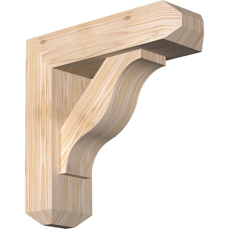 Ekena Millwork Funston Craftsman Smooth Bracket w/ Offset Brace, Douglas Fir, 5 1/2"W x 18"D x 18"H BKT0604X18X18FST04SDF